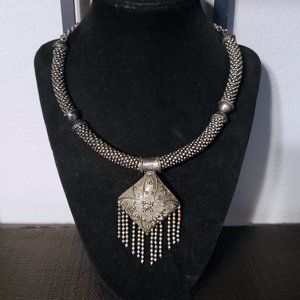 Vintage Tribal Gypsy Tibetan Style Silver Choker